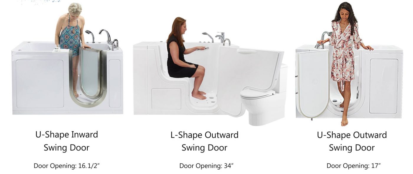 Walk-in tub door styles