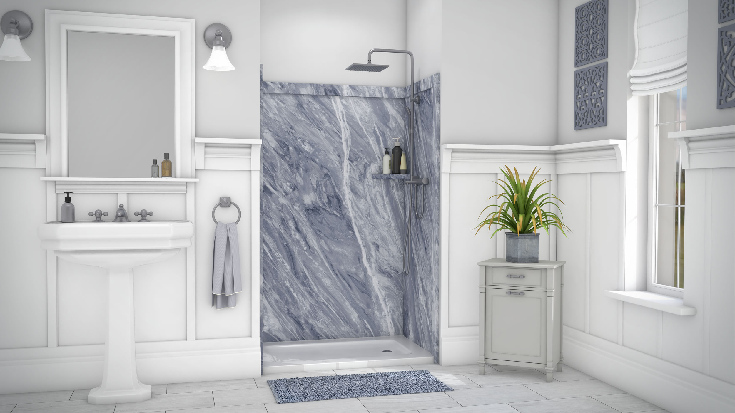 3wall Shower 48x80in