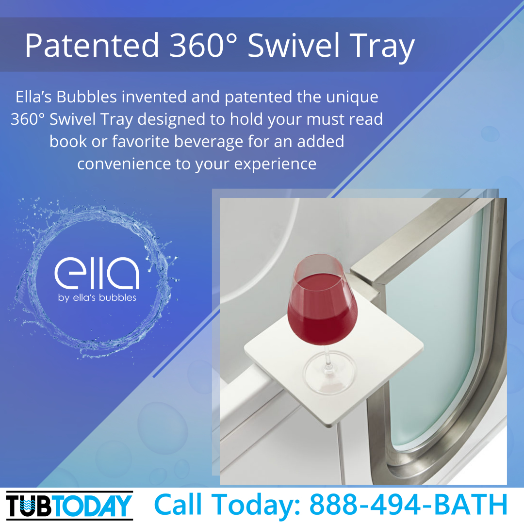 Patented 360° Swivel Tray for Walk-In Tubs - TubToday