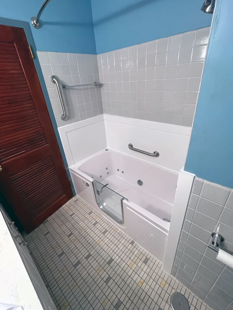 Laydown walkin tub installed in a highrise TubToday