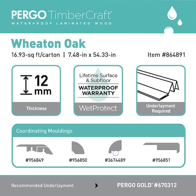 Pergo TimberCraft + WetProtect Wheaton Oak TubToday